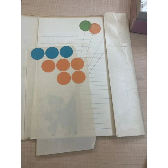 Wee Words Current Stationery Clowns Balloons Self-Mailers Vintage 6 pc in folder - Picture 3 of 6